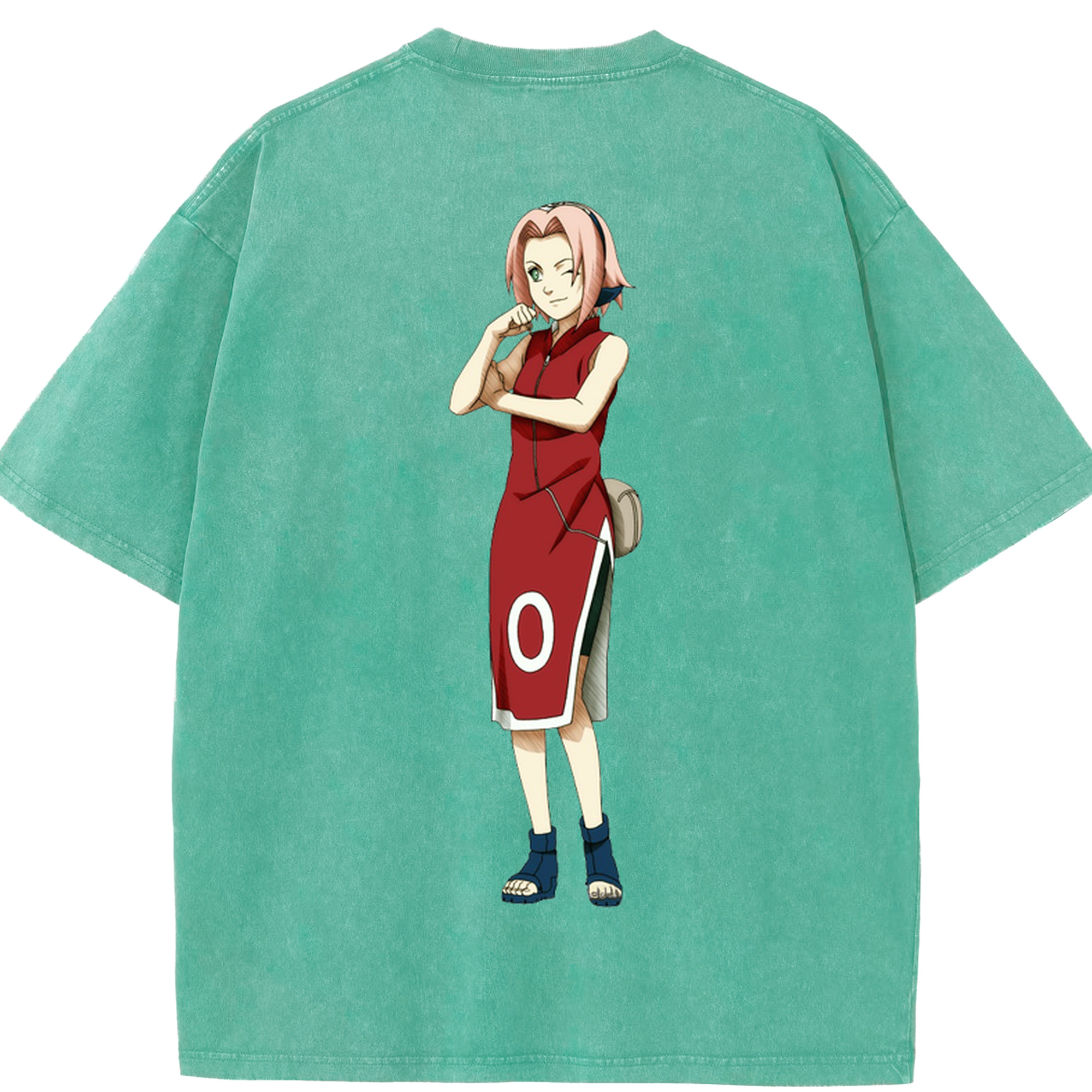 （画像用） NARUTO -ナルト- 春野サクラ Haruno Sakura 綿100% ヴィンテージ風 半袖Tシャツ（背面プリント）